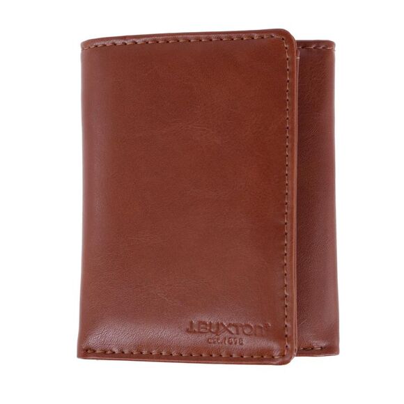 Buxton Men's RFID Distressed Vegan Leather Trifold Wallet - Picture 1 of 3